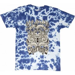 Def Leppard tričko Love Bites Dip Dye Wash Blue