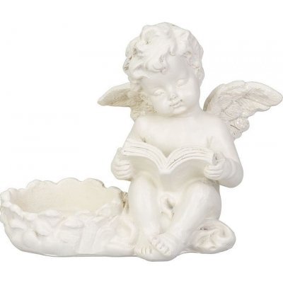 Dekorace MagicHome Anděl s knihou, polyresin, na hrob, 11,5x7,5x9,5cm – Hledejceny.cz