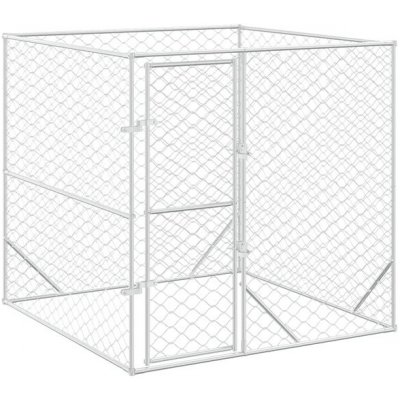 Shumee Venkovní psí kotec stříbrný 200 x 200 x 200 m – Zboží Dáma