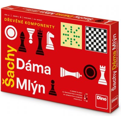 Dino ŠACHY, DÁMA, MLÝN Rodinná hra – Hledejceny.cz