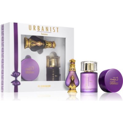 Al Haramain Urbanist Femme Fragrance EDP 100 ml + Perfumed Oil parfémovaný olej 20 ml + Bukhoor for the home 40 g dárková sada