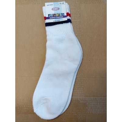 E&E Vysoké sportovní ponožky Active Sports bílá červená modrá