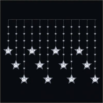 Emos LED vánoční závěs – hvězdy, 170x85 cm, 3x AA, venkovní i vnitřní, studená bílá, časovač DCGC03 – Hledejceny.cz