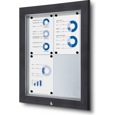 Jansen Display Venkovní vitrína typu T určená pro 4x A4 Antracit, 583 x 760 mm – Zboží Mobilmania
