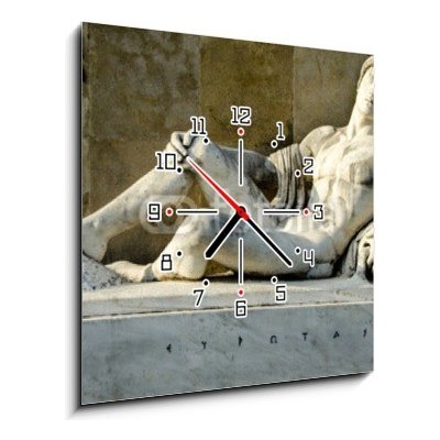 Obraz s hodinami 1D - 50 x 50 cm - King Eurotas, from the monument of Leonidas, Thermopylae. King Eurotas, z památníku Leonidas, Thermopylae. – Zboží Mobilmania