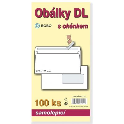 Obálky DL samolepicí s okénkem (bal. 100ks) – Zboží Živě