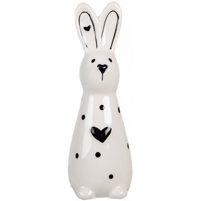Bílo-černá keramická dekorace králíček Black&White Bunny - 5*4*13 cm – Hledejceny.cz