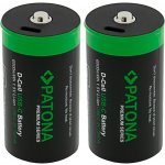 PATONA nabíjecí baterie LR20 mono D Li-lon 4000mAh 1,5V s USB-C nabíjením, 2ks v balení – Sleviste.cz