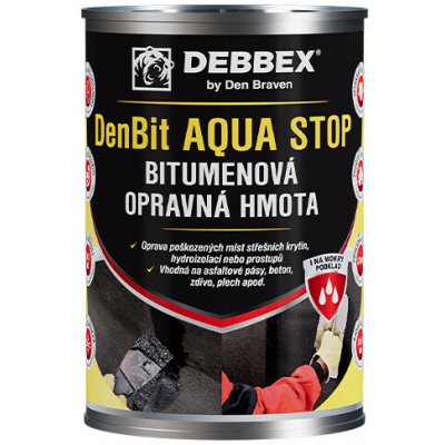 Den Braven 11019BI DenBit AQUA STOP Bitumenová opravná hmota, plechovka 1 kg, černý – Sleviste.cz