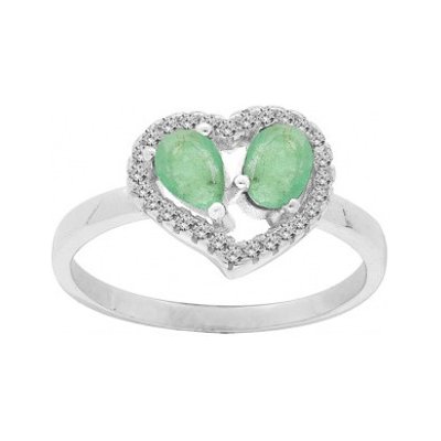 Brilio Silver Půvabný stříbrný se smaragdy R-FS-5648E – Zboží Mobilmania