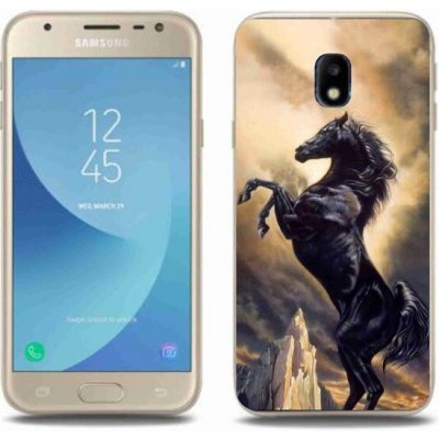 Pouzdro mmCase Gelové Samsung Galaxy J3 2017 - černý kreslený kůň