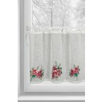 EUROFIRANY KRÁTKÁ VÁNOČNÍ ZÁCLONA NA POUTKÁCH XMAS3 60X150 CM VZOROVANÁ – Zboží Mobilmania