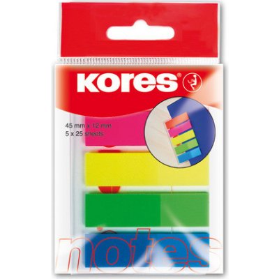 Záložky samolepicí Kores 45 x 12 mm, 5 x 25 ks – Hledejceny.cz