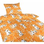 Dadka povlečení Pejsci oranžové 45 x 60 90 x 130 cm – Sleviste.cz