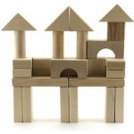 Teddies Kostky dřevěné přírodní 50 ks – Zboží Živě