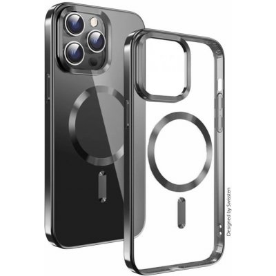 Swissten Clear Jelly MagStick Metallic pro Apple iPhone 12/12 Pro, černá – Zboží Mobilmania