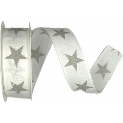 Stuha vánoční ADVENT STAR WHITE bílá 25mm x 3m (5,- Kč/m) – Zboží Dáma
