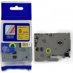 Kompatibilní páska s Brother TZ-821 / TZe-821, 9mm x 8m, černý tisk / zlatý podklad – Zboží Mobilmania