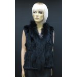 Špongr kožešinová vesta z králíka Emma černá – Zboží Dáma