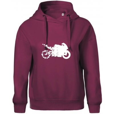 Moto love Oversized mikina dámská Moon kratší + širší Fuchsiová – Zboží Mobilmania