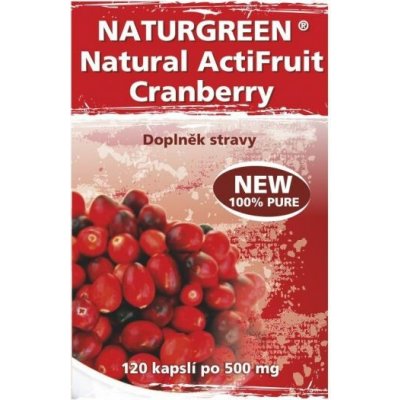 Naturgreen Brusinky Natural ActiFruit Cranberry 120 kapslí – Hledejceny.cz