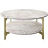 Konferenční stolek Kalune Design Versy bílo / zlatý