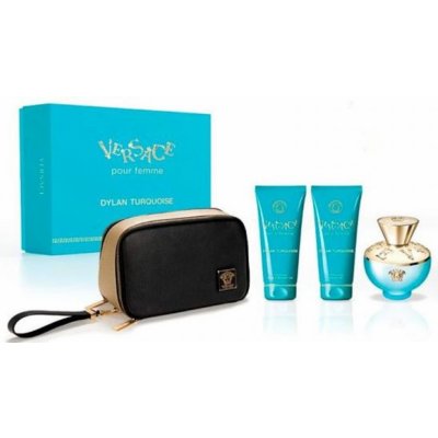 Versace Dylan Turquoise EDT 100 ml + sprchový gel 100 ml + tělové mléko 100 ml + kosmetická taška dárková sada