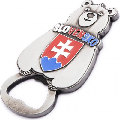 Kovový otvírák na magnet Slovakia Medvěd - stříbrný – Hledejceny.cz