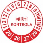 Kontrolní kolečka Příští kontrola2 2025-2028 samolepící vinylová fólie 25 mm aršík 30 kusů – HobbyKompas.cz