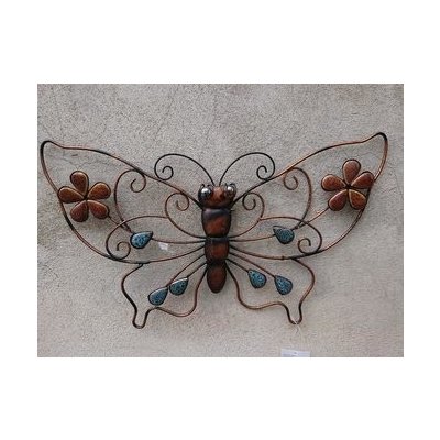 PRODEX Import s.r.o. Motýl kov s kamínky střední 43 x 26 cm Prodex A00220 – Zboží Dáma