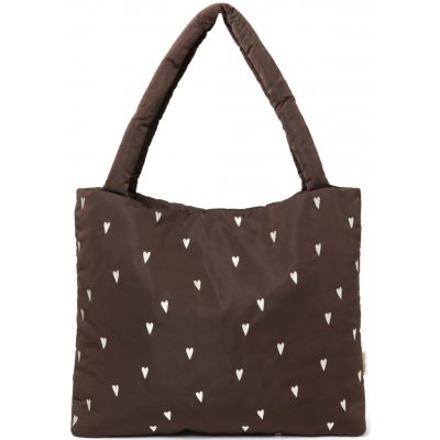 Studio Noos Taška Mom Bag Puffy Brown Hearts – Zboží Dáma