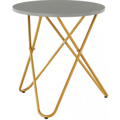 Kondela Příruční stolek, šedá/zlatý nátěr, RONDEL