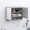 Koupelnový nábytek Nábytek XL Koupelnová skříňka se zrcadlem 80x15x60 cm MDF betonově šedá