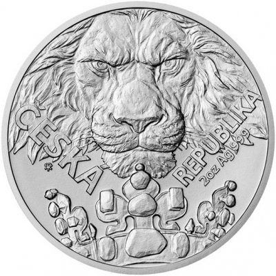 Česká mincovna Stříbrná dvouuncová investiční mince Český lev 2023 stand 62,2 g