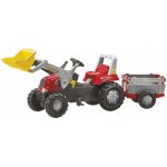 Rollytoys Šlapací traktor Rolly Junior s nakladačem a přívěsem – Hledejceny.cz