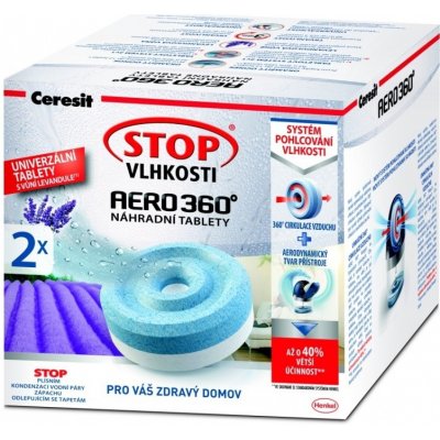 Ceresit STOP VLHKOSTI AERO 360° náhradní tablety 2v1 levandulová zahrada (2x450g)