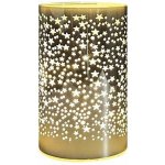 Anděl Přerov Svítící skleněný válec s motivem krajiny zlatý, 12,8 x 7,5 cm, teplá bílá, 10 LED, časovač – Hledejceny.cz
