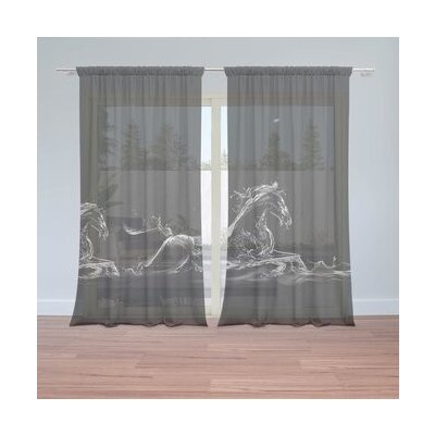Sablio Záclony Vodní kůň: 2ks 150x250cm – Hledejceny.cz