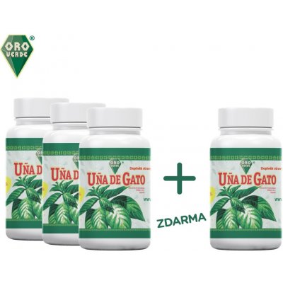 Oro Verde Uña de Gato Vilcacora Kočičí dráp kapsle 100 x 350 mg vegetariánské 3 + 1 – Hledejceny.cz