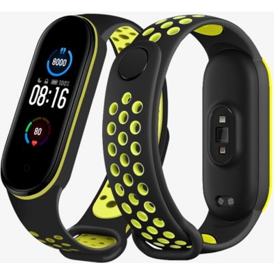 Xiaomi Mi Band 5/6 náhradní náramek Sportovní prodyšný perforovaný černo-zelená MBSCZ-5SCEZE – Sleviste.cz