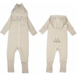 Moniel Dětský rostoucí teplákový overal Králík Basic Light Beige – Zboží Mobilmania
