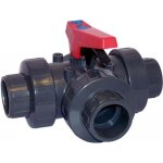 PVC trojcestný kulový ventil, typ T 50 mm lepení – Hledejceny.cz