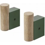 Muuto Attach Coat Hook 2 ks dub / tmavě zelená – Zboží Mobilmania