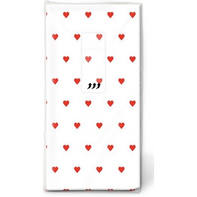 Paper Design Papírové kapesníčky 4-vrstvé zamilovaný motiv PETITS COEURS RED 10 ks – Zboží Dáma