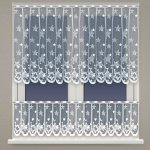 TextilCentrum Kusová záclona HVĚZDY VITRÁŽ 12958, zimní, vánoční vzor, jednobarevná bílá, výška 90 cm x šířka 600 cm (na okno) – Zbozi.Blesk.cz