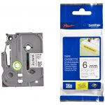 Páska Brother TZE-S211, 6mm, bílá/černá, adhezivní, laminovaná, délka 8m – Zboží Živě