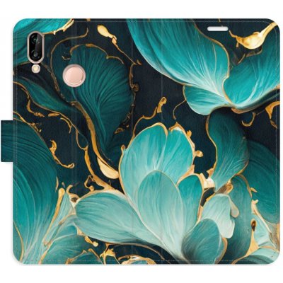 Pouzdro iSaprio Flip s kapsičkami na karty - Blue Flowers 02 Huawei P20 Lite – Zboží Mobilmania