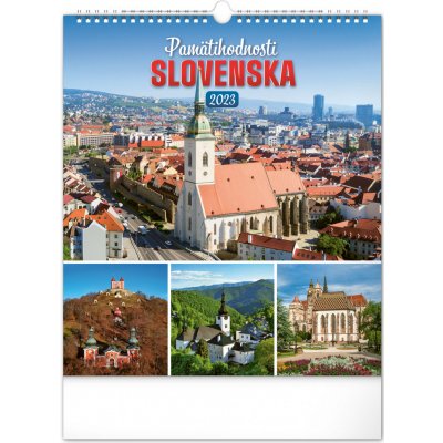 Nástenný Presco Group Pamätihodnosti Slovenska 30 × 34 cm SLOVENSKÝ 2023 – Zbozi.Blesk.cz