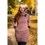 Jsem máma BIO kojicí mikinové šaty se skrytými zipy starorůžové – Zboží Mobilmania