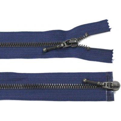Kovový zip no.5 rozepínací dvoucestný 75cm (černé zoubky) - více barev Barva: 3 tmavě modrá – Zboží Mobilmania